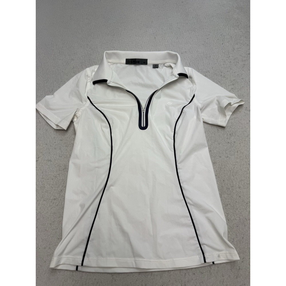 G/FORE Polo Shirt Womens XS White 1/4 Zip Golf Short Sleeve Jersey Top